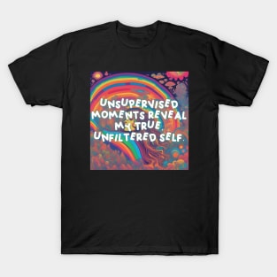 Unsupervised moments reveal my true, unfiltered self. T-Shirt